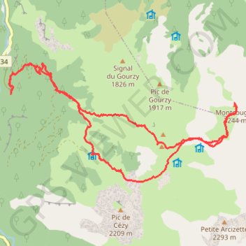 Pic de Montcouges GPS track, route, trail