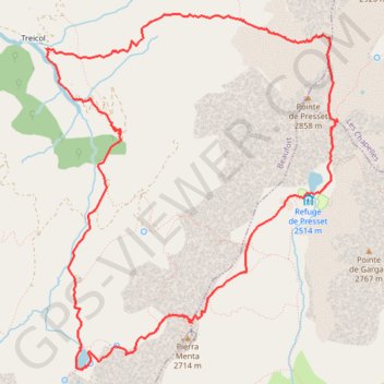 Tour de la Pierra Menta depuis Treicol (Beaufortain) GPS track, route, trail