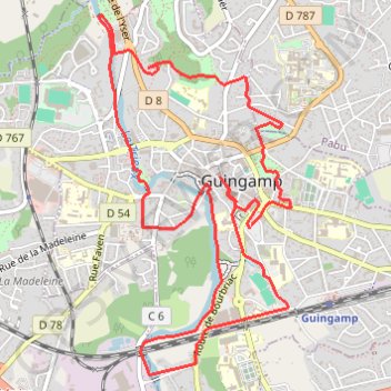 Guingamp_autour_9km GPS track, route, trail