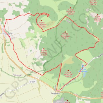 Départ du chateau de Montlosier GPS track, route, trail