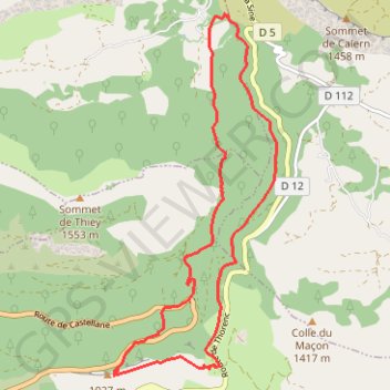 Vallon de Nans (Saint-Vallier de Thiey, Caussols) GPS track, route, trail