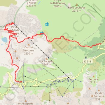 Col de sencours-pic du Midi de Bigorre GPS track, route, trail