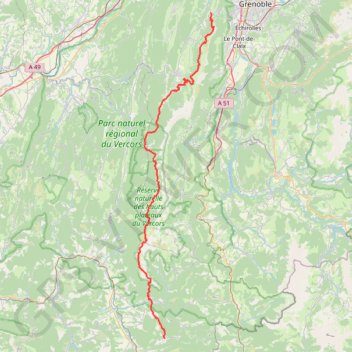 GR91 De Saint-Nizier-du-Moucherotte (Isère) à Miscon (Drôme) GPS track, route, trail