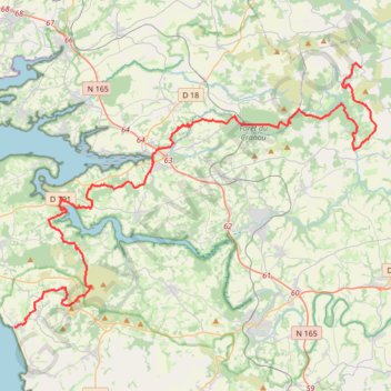 GR 37 : De Saint-Rivoal à Pentrez-Plage (Finistère) GPS track, route, trail