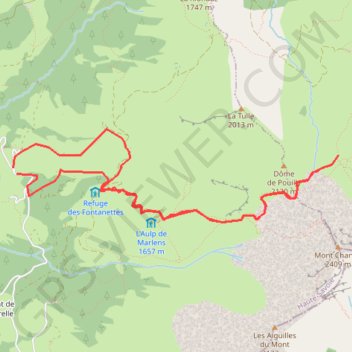 Lac du Mont Charvin (départ la Savatte le Bouchet) GPS track, route, trail