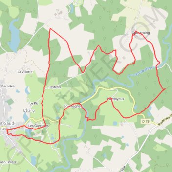 Boucle de la dronne GPS track, route, trail