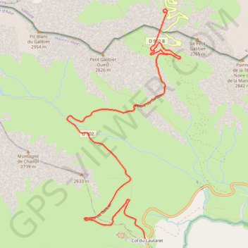 Du Col du Lautaret au Col du Galibier par la route GPS track, route, trail