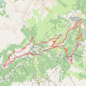Aime - Centon - Bourg-Saint-Maurice - Les Arcs GPS track, route, trail