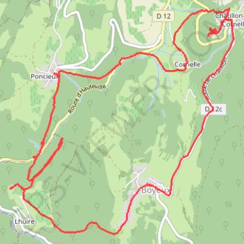 Boyeux-Poncieux-Corn GPS track, route, trail