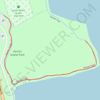 Zwick's Island Park GPS track, route, trail
