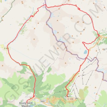 Tour du Miravidi : Petit Saint Bernard - Col de la Seigne GPS track, route, trail