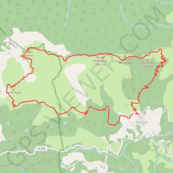 Pic Mousté et Pic de Teulère en boucle GPS track, route, trail
