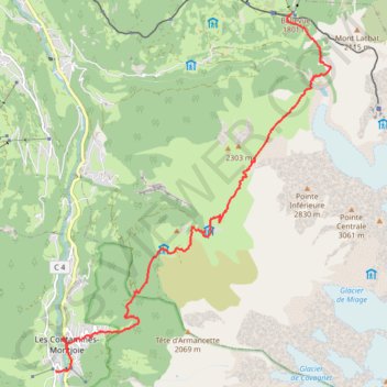 Etape 1 du TMB GPS track, route, trail