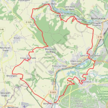 Tour Vtt entre Thelle et Therain GPS track, route, trail