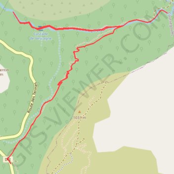 Mine et cascade GPS track, route, trail