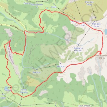 De la Zorinche au Mont Clocher GPS track, route, trail