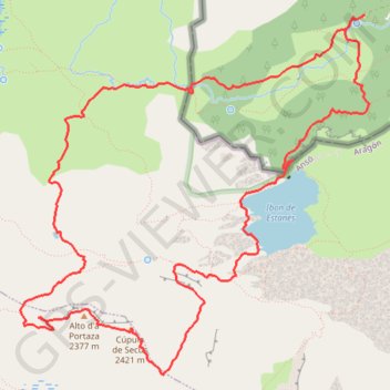 Pico Alto de la Portaza y Cupula de Secus desde Espelunguère GPS track, route, trail