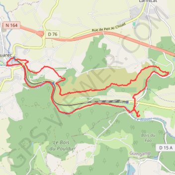 Gouarec-Abbaye bon Repos-Gouarec GPS track, route, trail