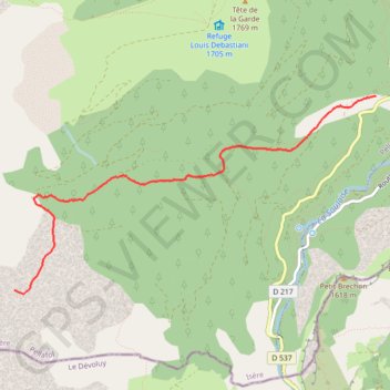 Tête des Ombres GPS track, route, trail