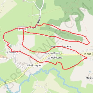 Le Vretot (50260) GPS track, route, trail