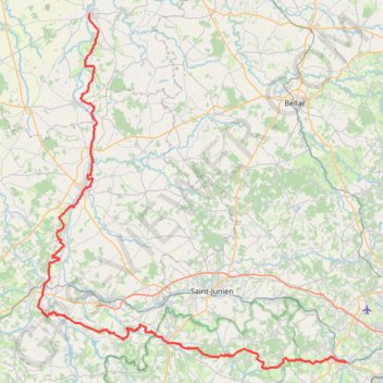 GR 48 : De Aixe-sur-Vienne (Haute-Vienne) à L'Isle-Jourdain (Gers) GPS track, route, trail