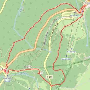 Randonnée raquettes nocturne la Schlucht GPS track, route, trail
