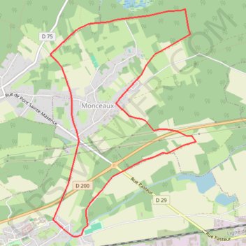 Autour de Monceaux GPS track, route, trail