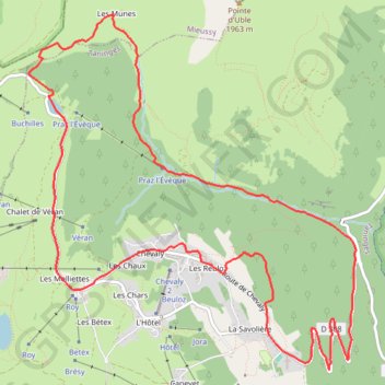 La descente des Munes - Le Praz de Lys GPS track, route, trail