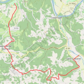 Les Milandes - Saint-Cybranet GPS track, route, trail