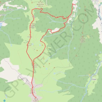 Pic de la Tèse et pic de Soubirou depuis Bielle GPS track, route, trail