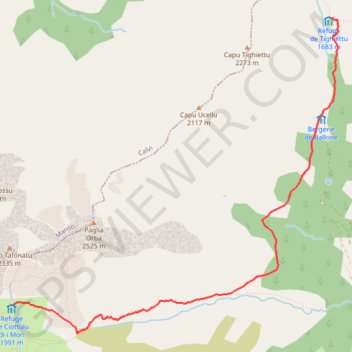 GR® 20 Etape 5 : Tighjettu - Ciottuli di i Mori GPS track, route, trail