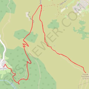Puy de Tourrettes GPS track, route, trail