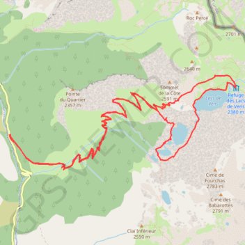Lacs des Vens GPS track, route, trail