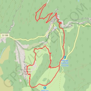 Roc de Toulau par le versant Est depuis Bouvante GPS track, route, trail