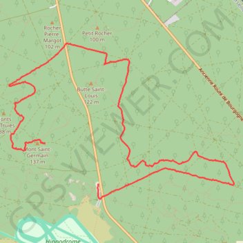 Fontainebleau Marche à pied GPS track, route, trail