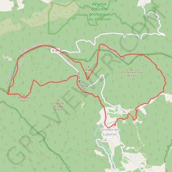 Le tour de la Groupatassière VITROLLES en Lubéron GPS track, route, trail