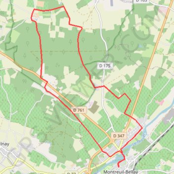 Randonnée à Montreuil-Bellay GPS track, route, trail