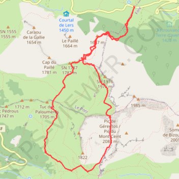 Mont Ceint / Pic de Girantès GPS track, route, trail