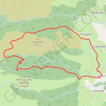 Circuit du Col de LARRARTE depuis URDOS GPS track, route, trail