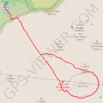 Boucle Piton de la Fournaise GPS track, route, trail