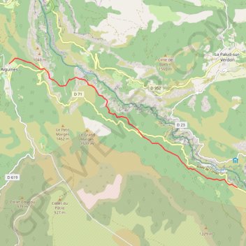 Verdon - d'Aiguines aux Cavaliers GPS track, route, trail