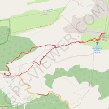 Le Teillon, depuis La Garde GPS track, route, trail