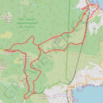 Estérel-Les Trois Grues GPS track, route, trail