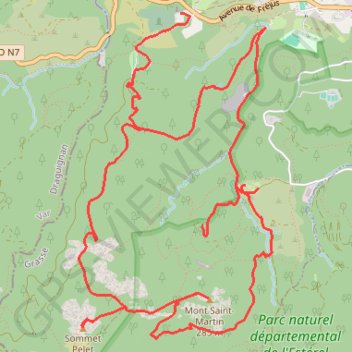 L'Esterel par les monts Pelet et Martin GPS track, route, trail