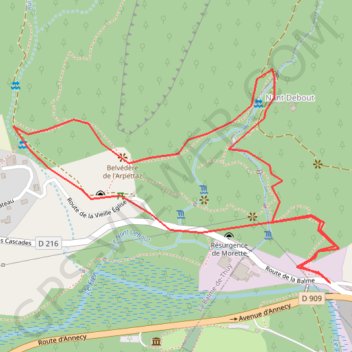 Bornes - Circuit des cascades GPS track, route, trail