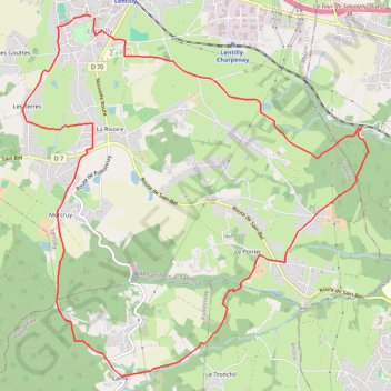 Autour de Montcher (Lentilly) GPS track, route, trail