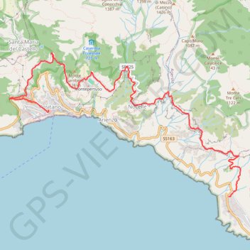 Le sentier des Dieux (Côte Almafitaine) GPS track, route, trail
