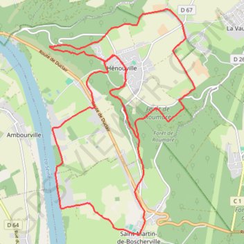 Deux boucles Autour de Hénouville GPS track, route, trail