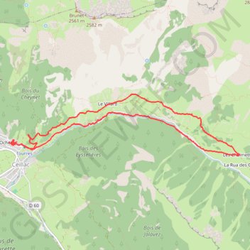 Ceillac - Les Chalmettes en raquettes GPS track, route, trail