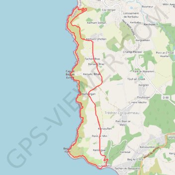 Boucles des falaises de Trédrez par Toul ar Vilin GPS track, route, trail